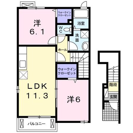 海山道駅 徒歩4分 2階の物件間取画像